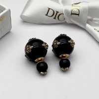 Dior Tribales Earrings Antique Metal with Resin Pearls and Bees Allover Signatured Gold/Black