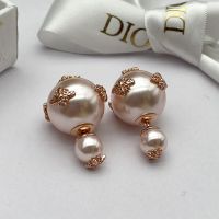 Dior Tribales Earrings Antique Metal with Resin Pearls and Bees Allover Signatured Rose Gold