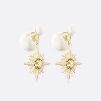 Dior Tribales Earrings Metal with Resin Pearls and Graphic Star Charms Gold