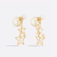 Dior Tribales Earrings Metal with Resin Pearls and Stars Signature Embellished Resin Pearls Gold