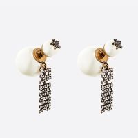Dior Tribales Earrings J'ADIOR, White Resin Pearls and White Crystals Gold