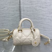Dior Groove 17 Bag In Macrocannage Calfskin Apricot