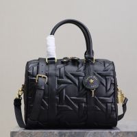 Dior Groove 25 Bag In Graphic Cannage Calfskin Black
