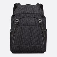 Dior 8 Flap Backpack In Oblique Motif Canvas Black