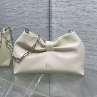 Small Dior Bow Bag In Lambskin Beige