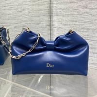 Small Dior Bow Bag In Lambskin Blue