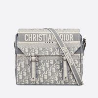 Diorcamp Messenger Bag In Oblique Jacquard Grey