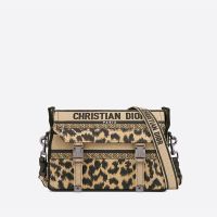 Small Diorcamp Bag In Mizza Embroidery Beige