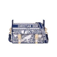 Small Diorcamp Bag In Reve d'Infini Embroidery White/Blue