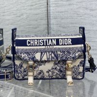 Small Diorcamp Messenger In Reve d'Infini Motif Canvas Blue