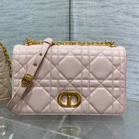 Medium Dior Caro Bag In Macrocannage Lambskin Cherry