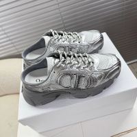 Dior Chrono Sneaker Mules Women Mesh with Leather Silver