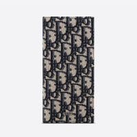 Large Dior Vertical Wallet Oblique Motif Canvas Blue