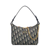 Mini Dior 30 Montaigne Diorling Bag with Chain In Oblique Jacquard Blue