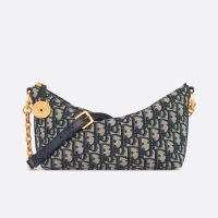 Diorstar Hobo Bag with Chain Oblique Motif Canvas Blue