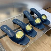 Forever Dior Slides Women Calfskin Navy Blue