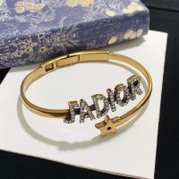 J'Adior Hinge Bangle Metal with J'Adior Signature Embellished Crystals and Star Charm Gold