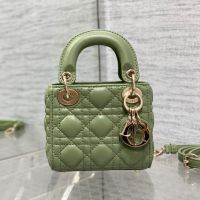 Micro Lady Dior Bag Cannage Lambskin Green