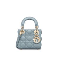 Micro Lady Dior Bag Cannage Lambskin Sky Blue