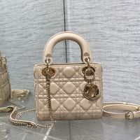Mini Lady Dior Bag Cannage Lambskin Apricot
