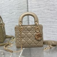 Mini Lady Dior Bag Cannage Lambskin Khaki
