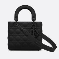 Lady Dior My ABCDior Bag In Ultramatte Cannage Calfskin Black