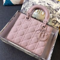 Lady Dior My ABCDior Bag In Ultramatte Cannage Calfskin Pink