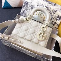 Lady Dior My ABCDior Bag In Ultramatte Cannage Calfskin White
