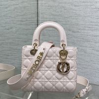 Lady Dior My ABCDior Bag In Cannage Lambskin Cherry