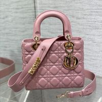 Small Lady Dior My ABCDior Bag In Cannage Lambskin Pink