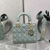 Lady Dior My ABCDior Bag In Enamel Cannage Lambskin Rock Ash