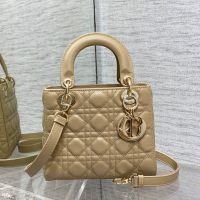 Small Lady Dior Bag In Cannage Grained Calfskin Khaki