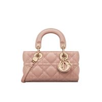 Micro Lady D-Joy Bag In Cannage Lambskin Pink