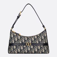 Mini Dior 30 Montaigne Cigale Bag In Oblique Motif Canvas Blue