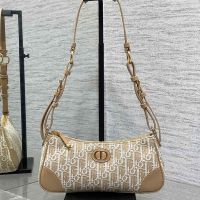 Mini Dior 30 Montaigne Wanderlust Bag In Oblique Jacquard Raffia Khaki