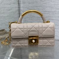 Mini Dior Ange Bag In Macrocannage Lambskin Pink