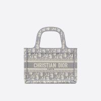 Mini Dior Book Tote Oblique Motif Canvas Grey