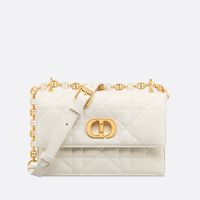 Mini Dior Miss Caro Bag Macrocannage Lambskin White