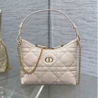 Mini Miss Caro Diorling Bag with Chain In Macrocannage Lambskin Cherry