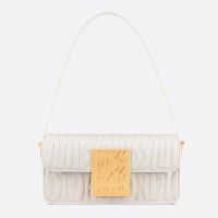 Miss Dior Flap Bag In Quilted Miss Dior Allover Calfskin White