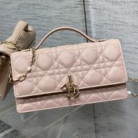 Mini Miss Dior Top Handle Bag In Cannage Lambskin Cherry