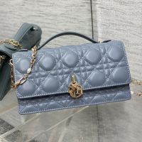 Mini My Dior Bag In Cannage Lambskin Hazy Blue