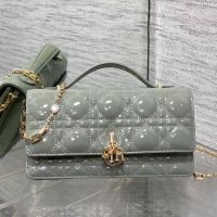 Mini My Dior Bag In Patent Cannage Calfskin Cloud Grey