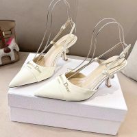 My Dior Slingback Pumps Women Patent Leather White