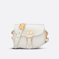 Small Dior Bobby Bag In Box Calfskin White