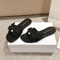 Dior Adiorable Slides Women Fringed Grosgrain Black