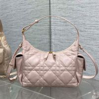 Medium D-Dream Bag In Macrocannage Lambskin Pink