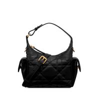 Mini D-Dream Bag In Macrocannage Lambskin Black