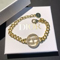 Dior 30 Montaigne Bracelet Metal with CD Circle Signature Embellished Crystals Gold