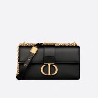 Dior 30 Montaigne East-West Bag With Chain In Calfskin Black